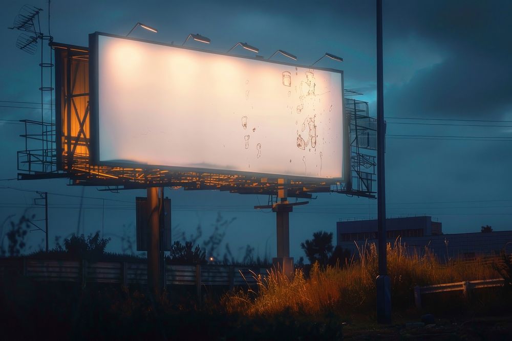 Blank billboard mockup advertisement symbol cross.