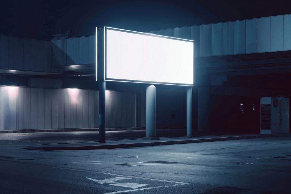 Blank led screen pillar mockup at parking lot advertisement electronics lighting.