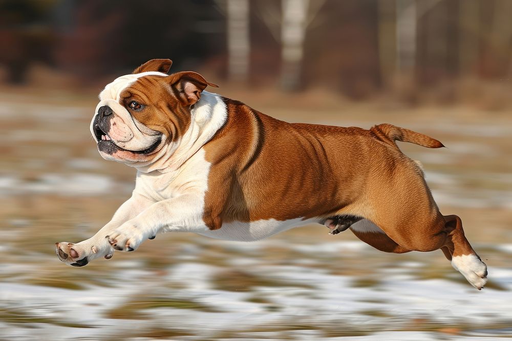 Bulldog running pitbull animal canine.
