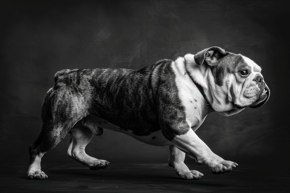 Bulldog running pitbull animal canine.