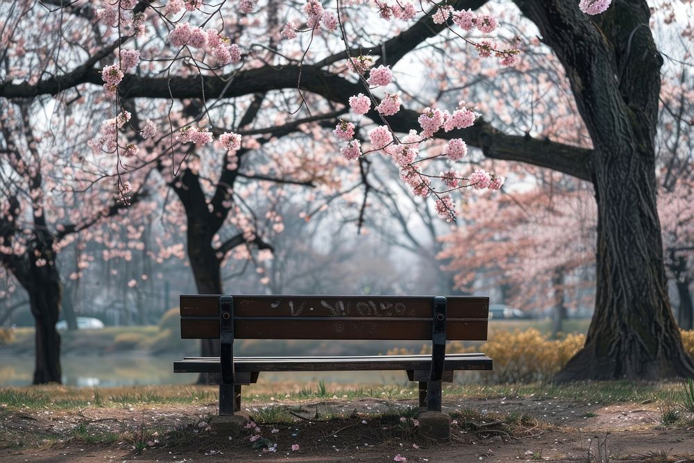 Cherry blossom trees in hirosaki park furniture nature flower.