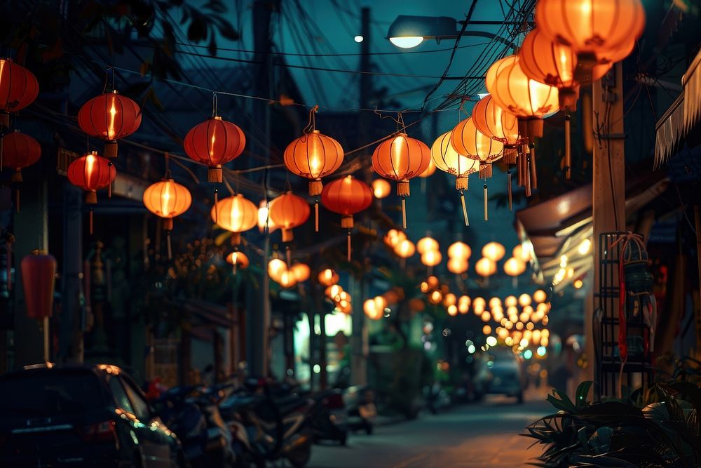 Chinese lantern in Phuket transportation automobile chandelier.