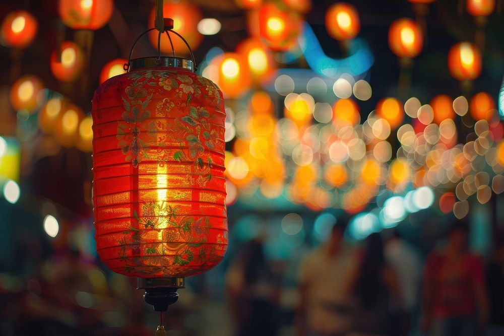 Chinese lantern in Phuket chandelier festival female.