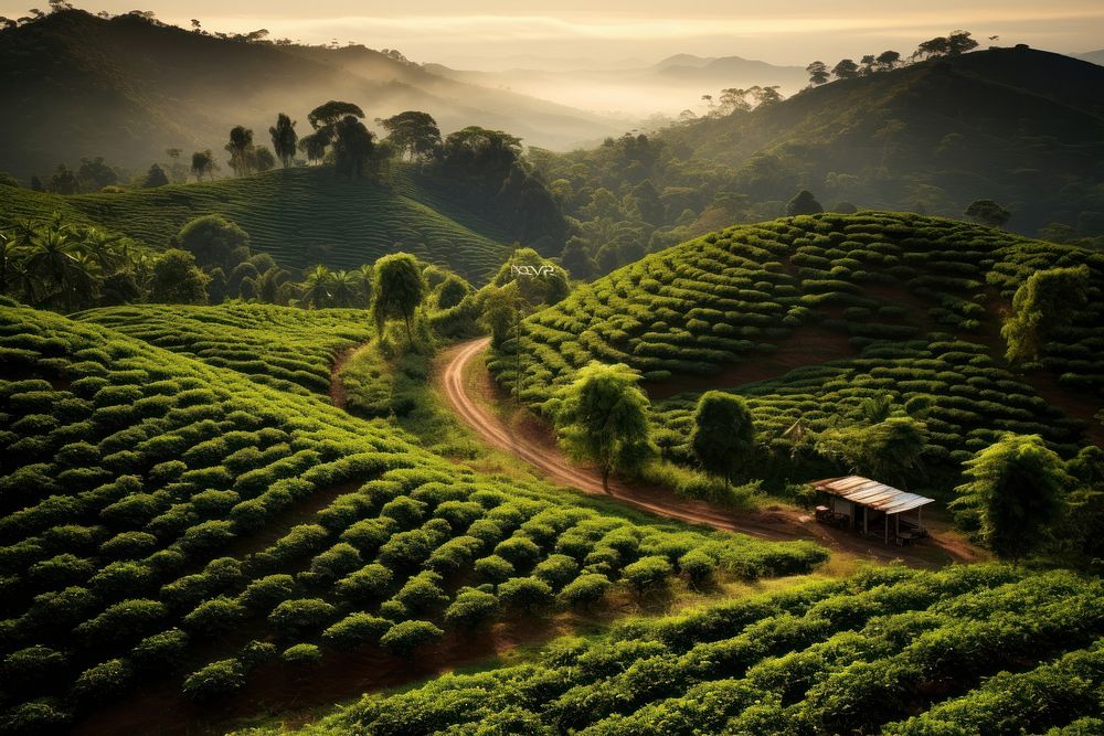 Coffee plantation countryside outdoors scenery.
