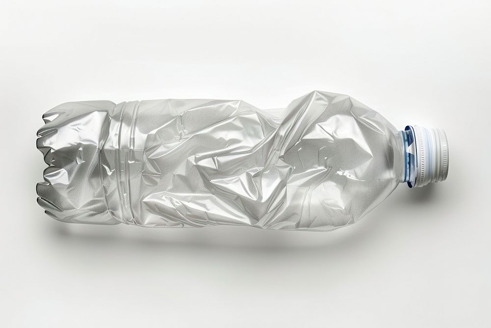 Crushed plastic bottle aluminium diaper water bottle.