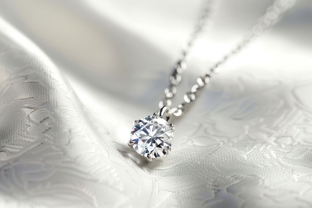 Diamond necklace gemstone jewelry pendant.