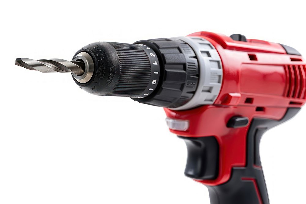 Drill tool white background technology.