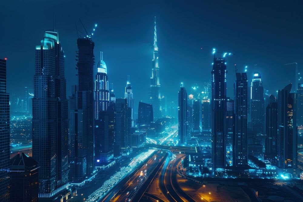 Dubai cityscape architecture building landmark.