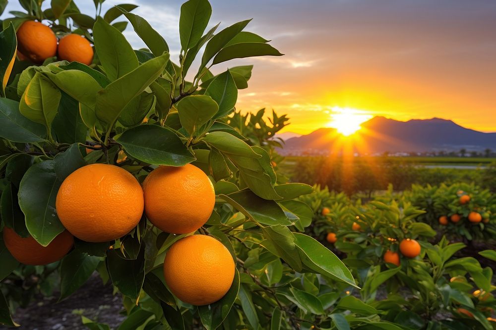 Fresh organic orange farming grapefruit outdoors produce.