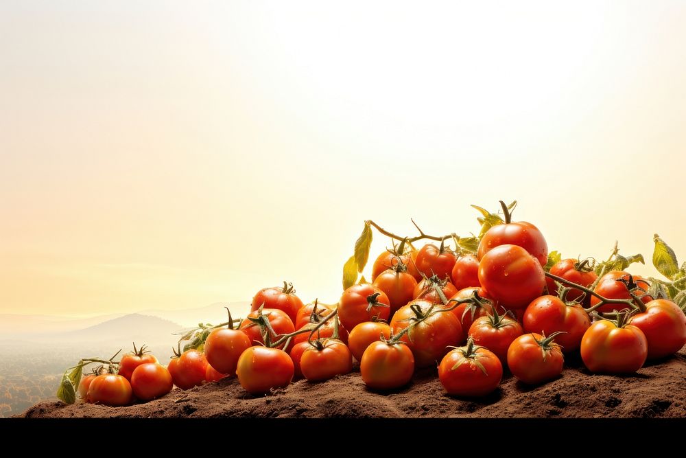 Fresh organic tomato farming vegetable outdoors produce.