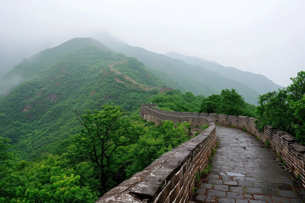 Great wall of china architecture tranquility landscape.