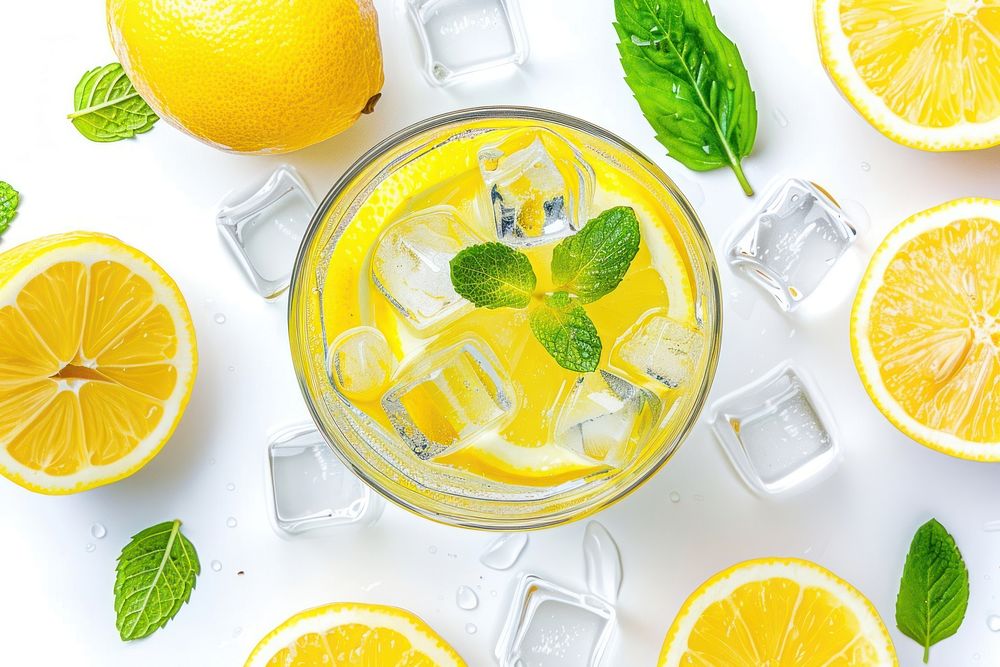 Ice Cold Lemonade lemonade cocktail fruit.