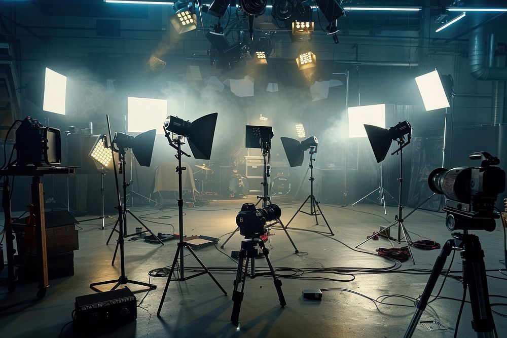 Lights and equipment in the movie studio electronics lighting hardware.