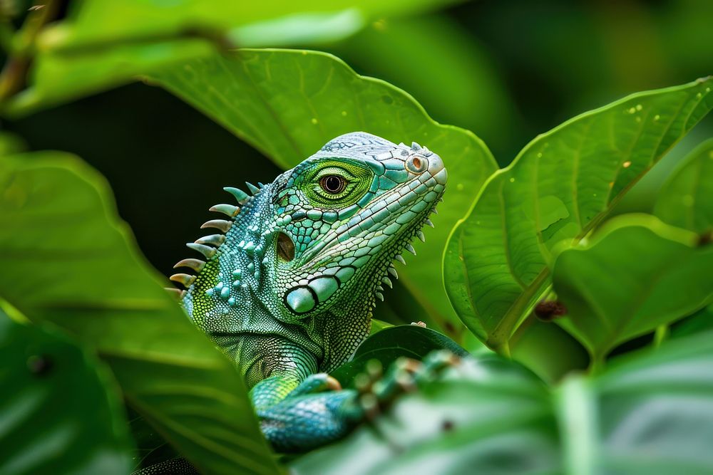 Lizard in jungle reptile animal iguana.