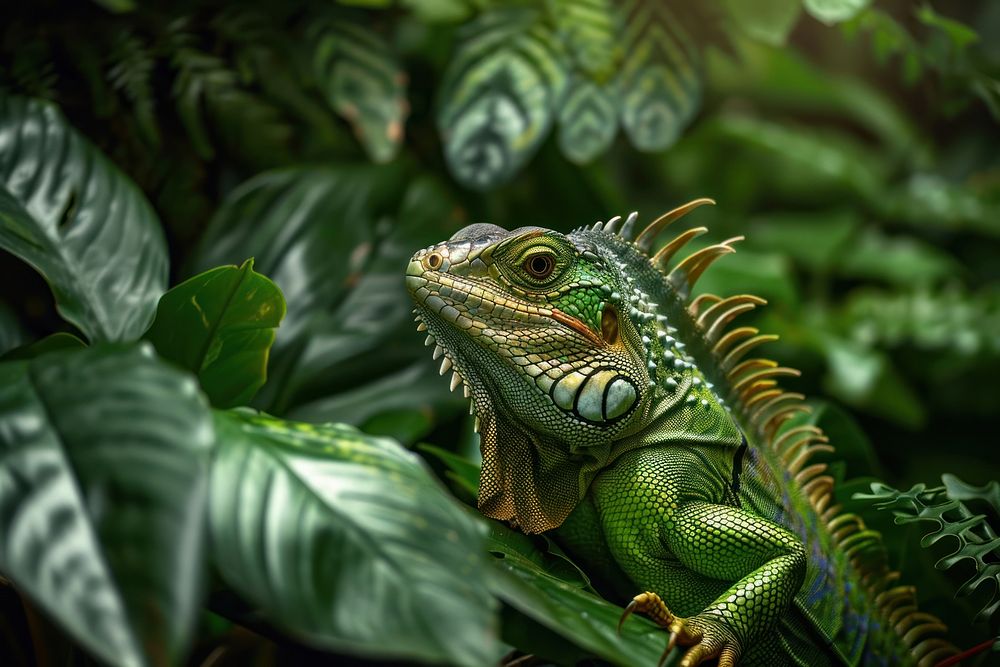 Lizard in jungle reptile animal iguana.