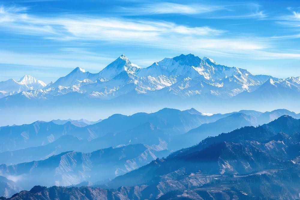 Mountain range himalayas landscape panoramic outdoors.