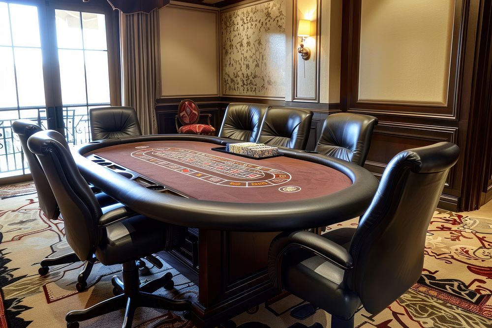 Poker table furniture gambling roulette.