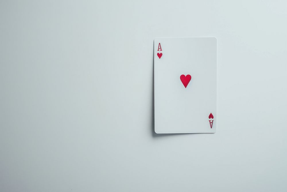 Poker card symbol love heart symbol white board.