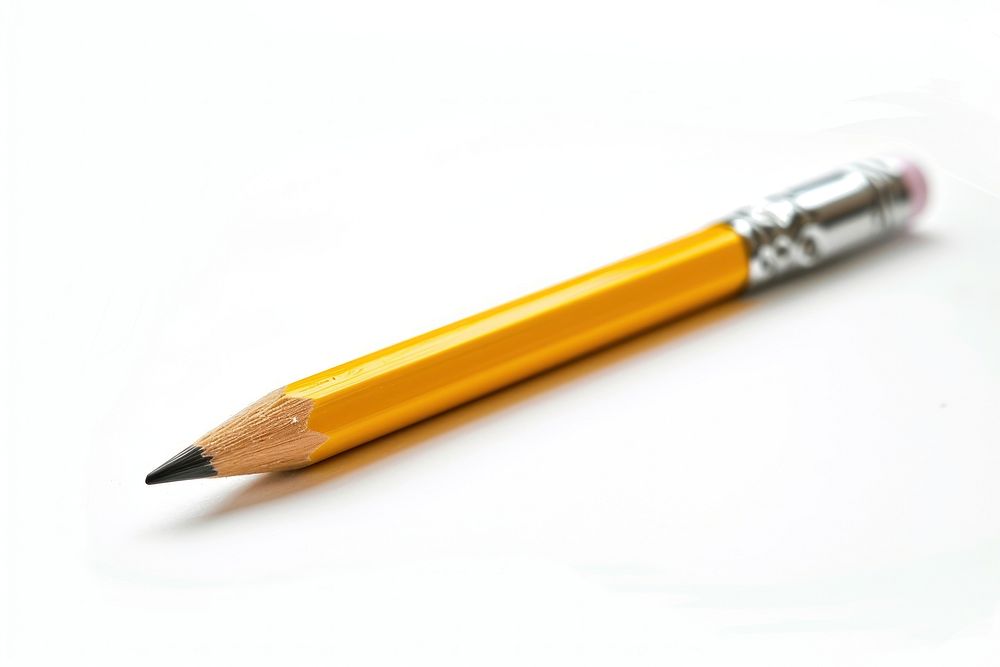 Short Yellow Pencil with Eraser at the End pencil eraser yellow.