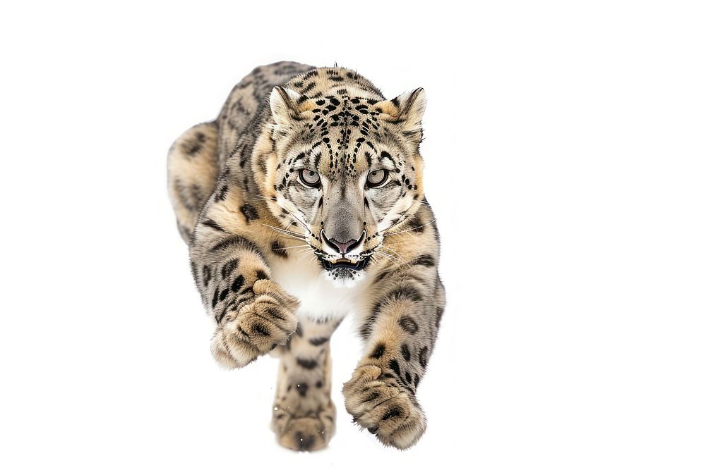 Snow leopard running wildlife panther cheetah.