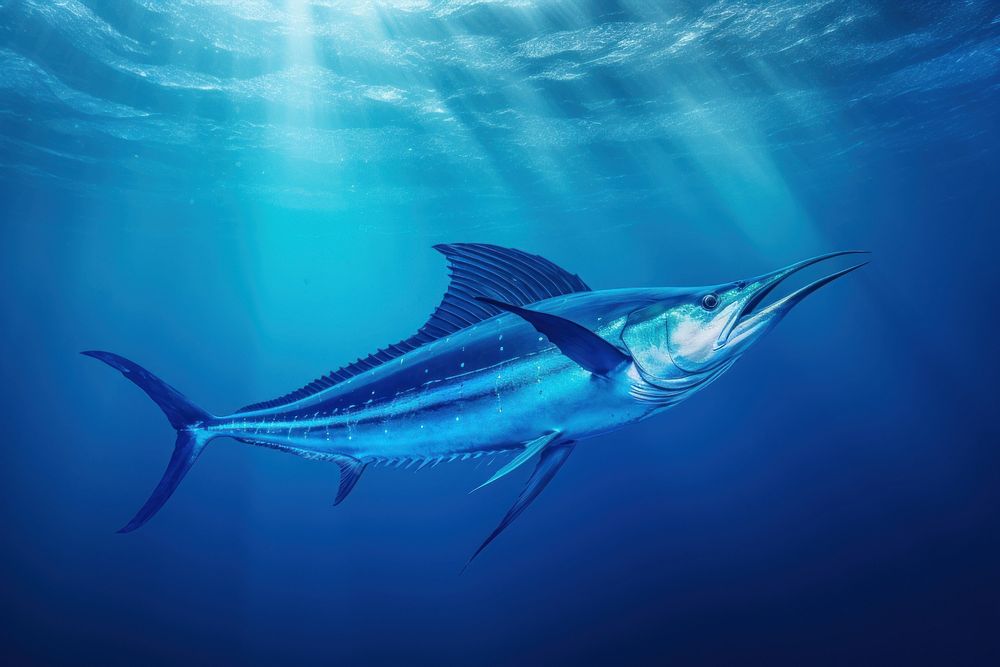Blue Marlin fish swordfish outdoors animal.