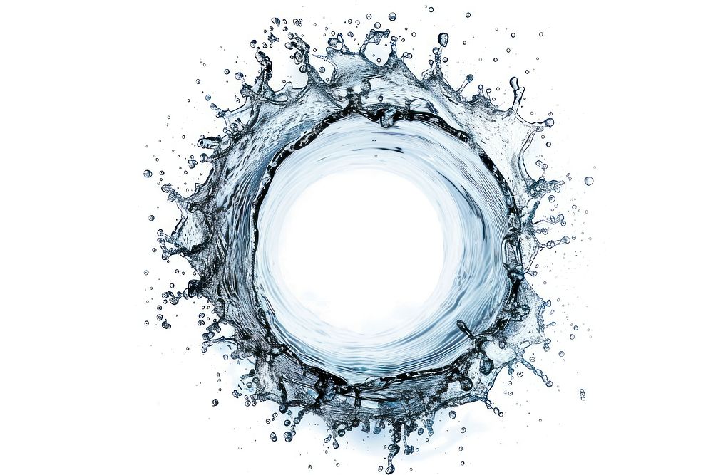 Water splash circle shape backgrounds water white background.