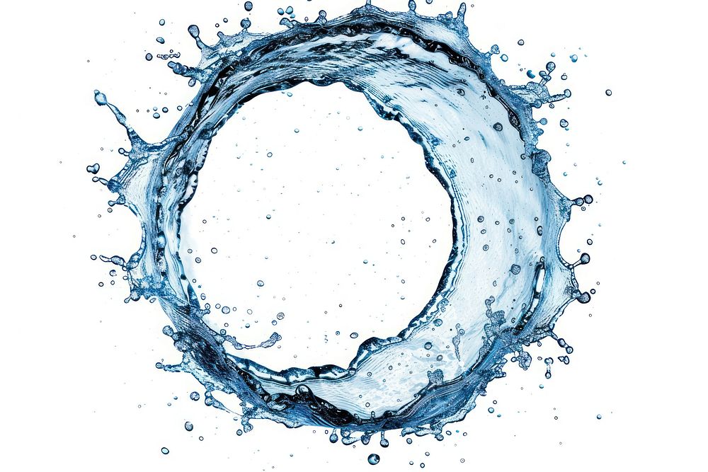 Water splash circle shape water white background refreshment.