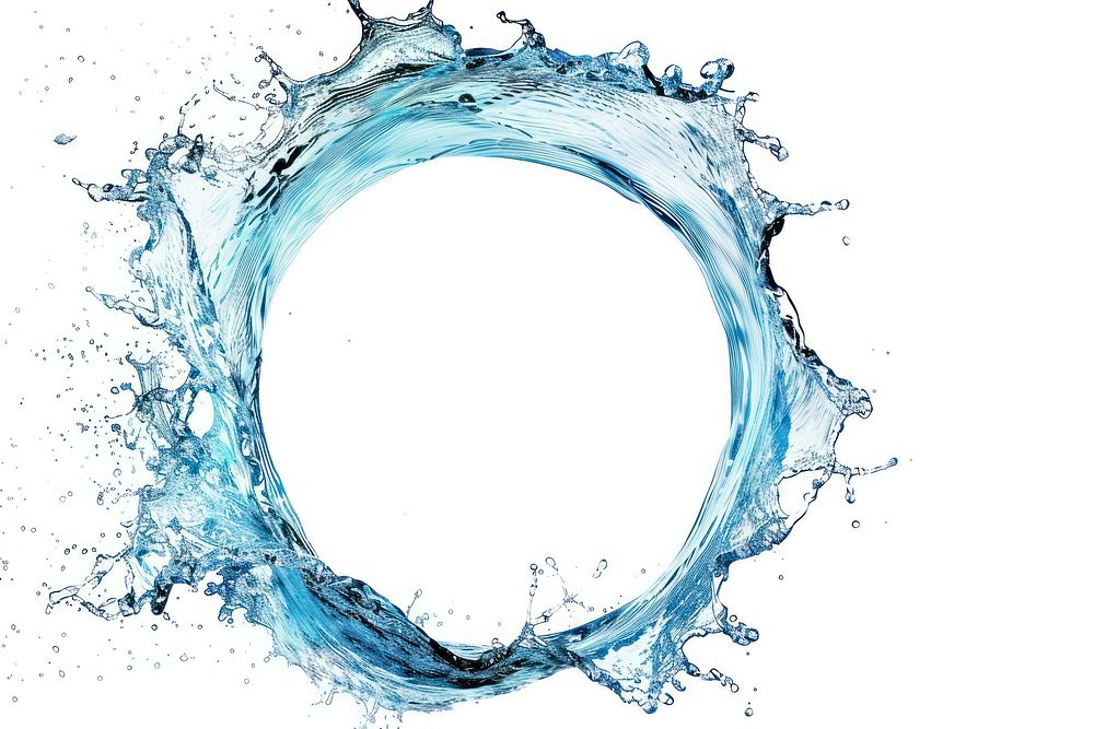 Water splash in circle shape backgrounds water white background.