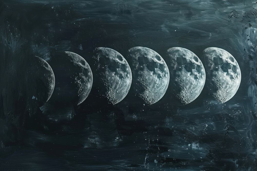 Phases of the Moon moon astronomy outdoors.