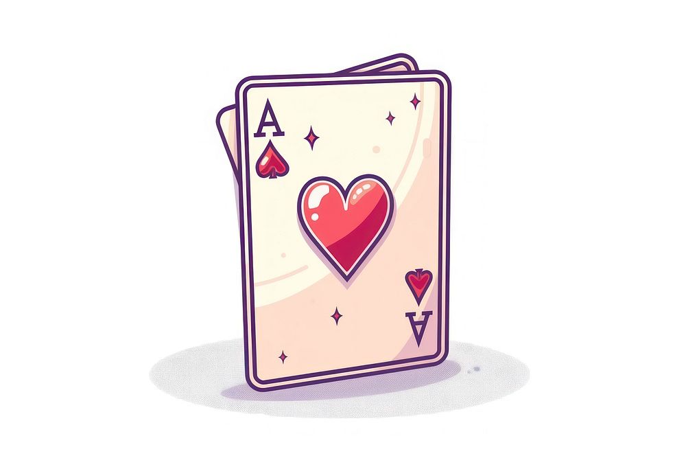 Poker card flat illustration symbol heart love heart symbol.