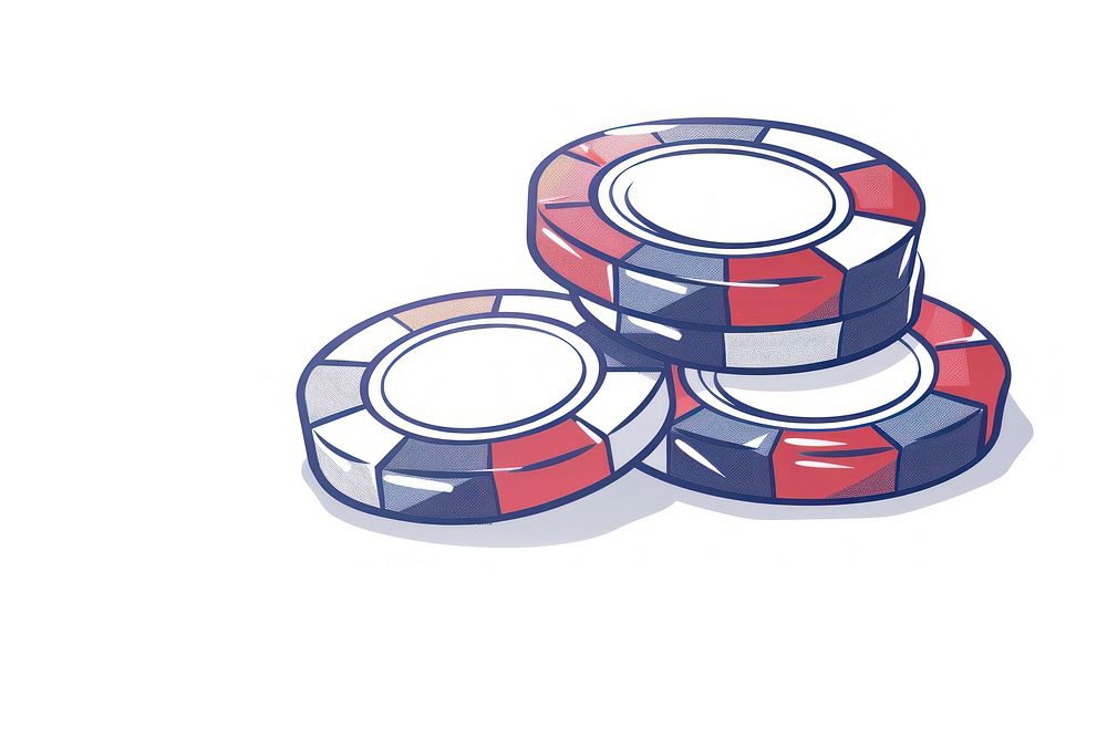 Poker chip flat illustration gambling water game.