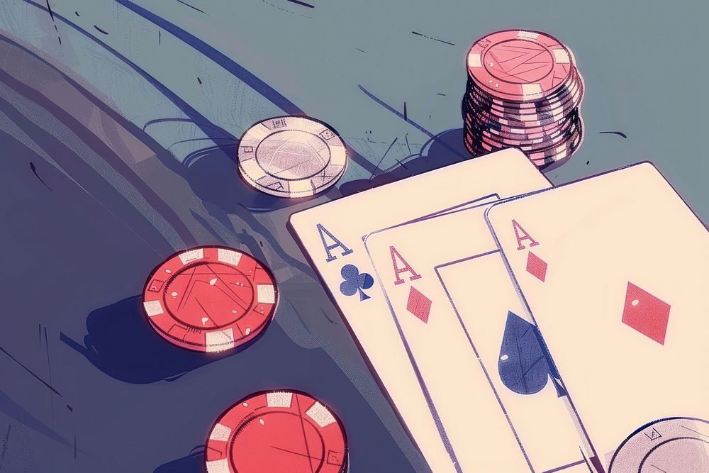 Poker flat illustration transportation gambling aircraft.