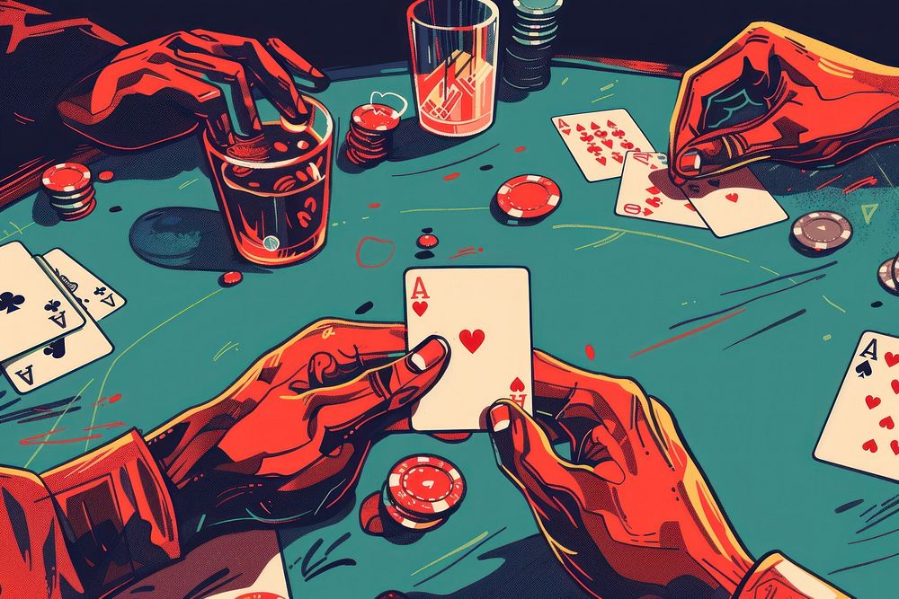 Poker flat illustration gambling dynamite weaponry.