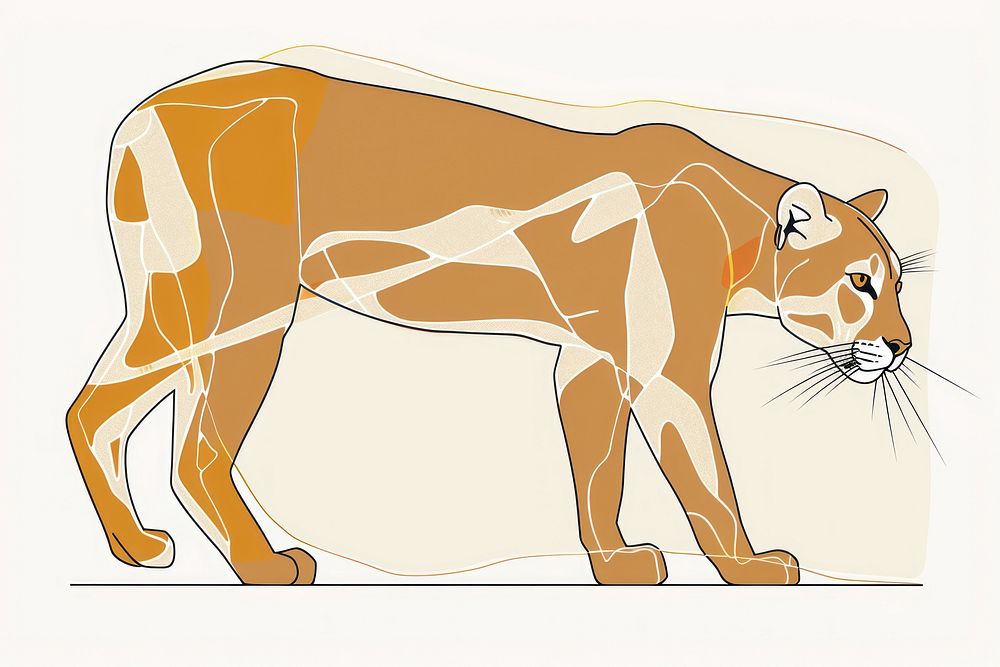 Puma illustration art illustrated wildlife.