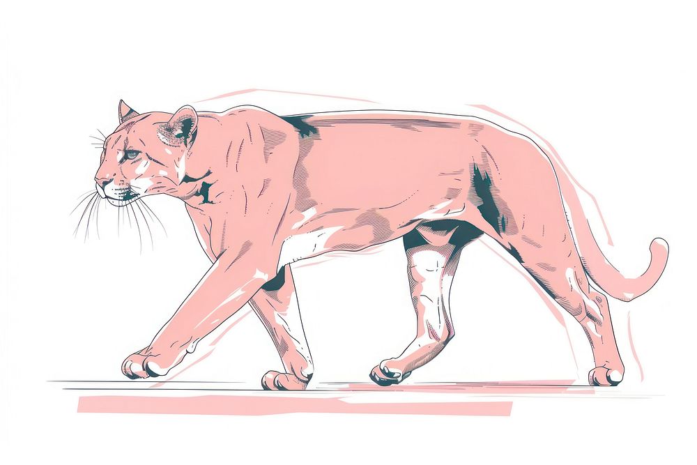 Puma illustration art illustrated wildlife.