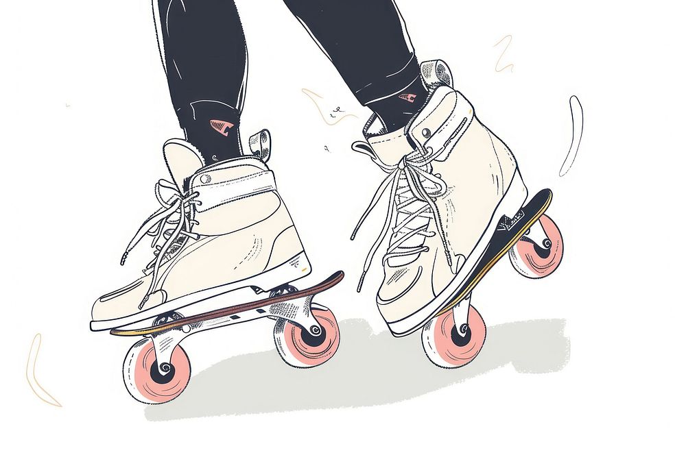 Roller skating illustration skateboard clothing footwear.