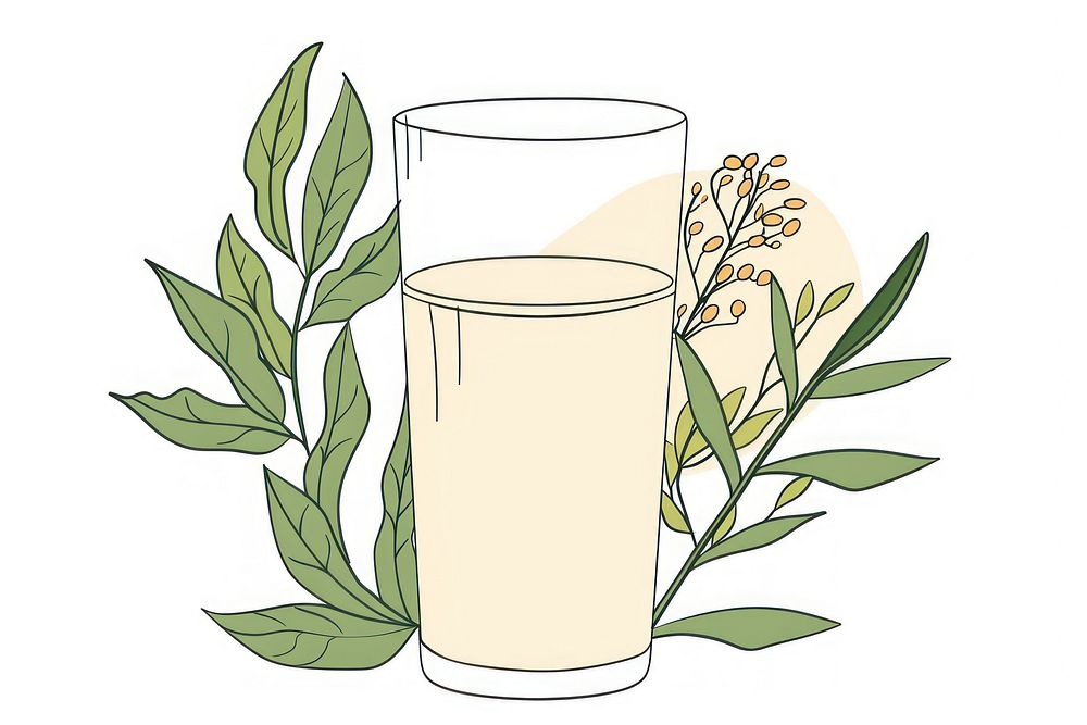 Soy milk illustration astragalus beverage blossom.