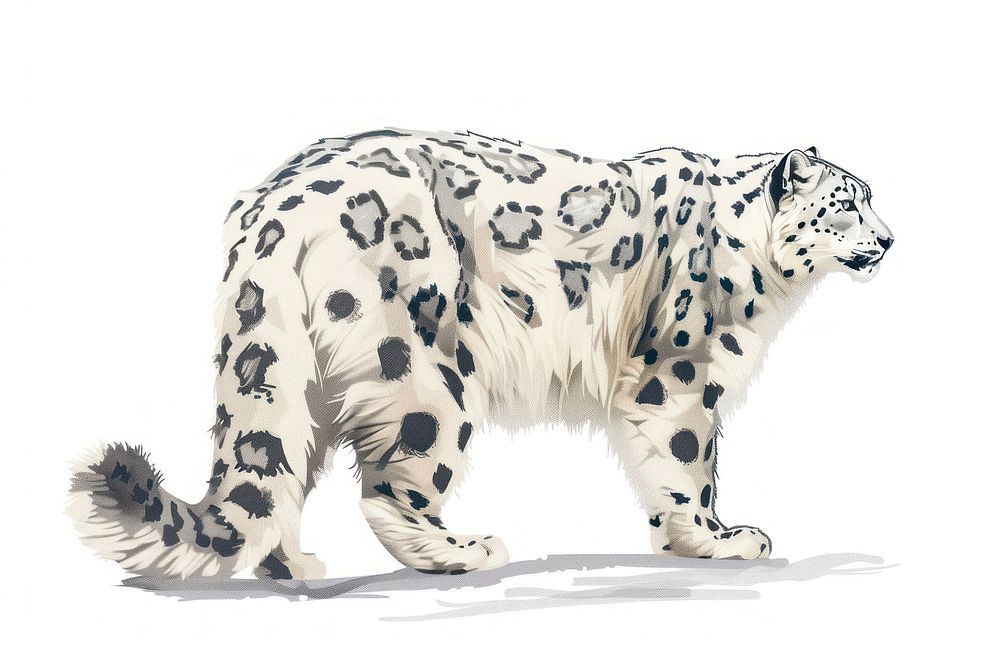 Snow leopard illustration wildlife panther animal.
