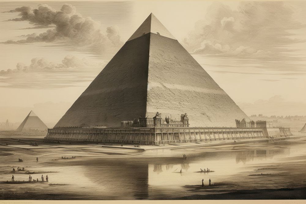 Egypt pyramid architecture building person.