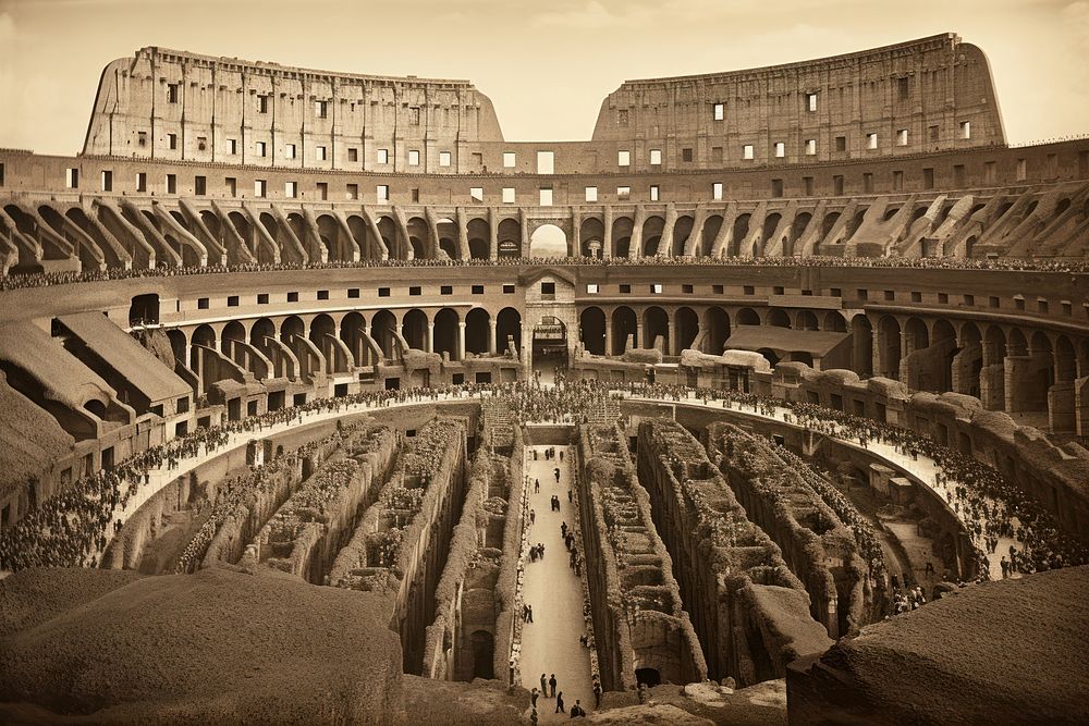 Colosseum landmark person human.