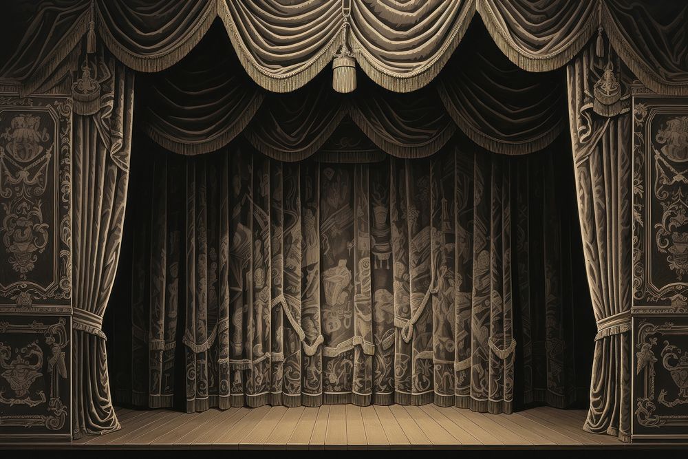 Curtain stage indoors theater.