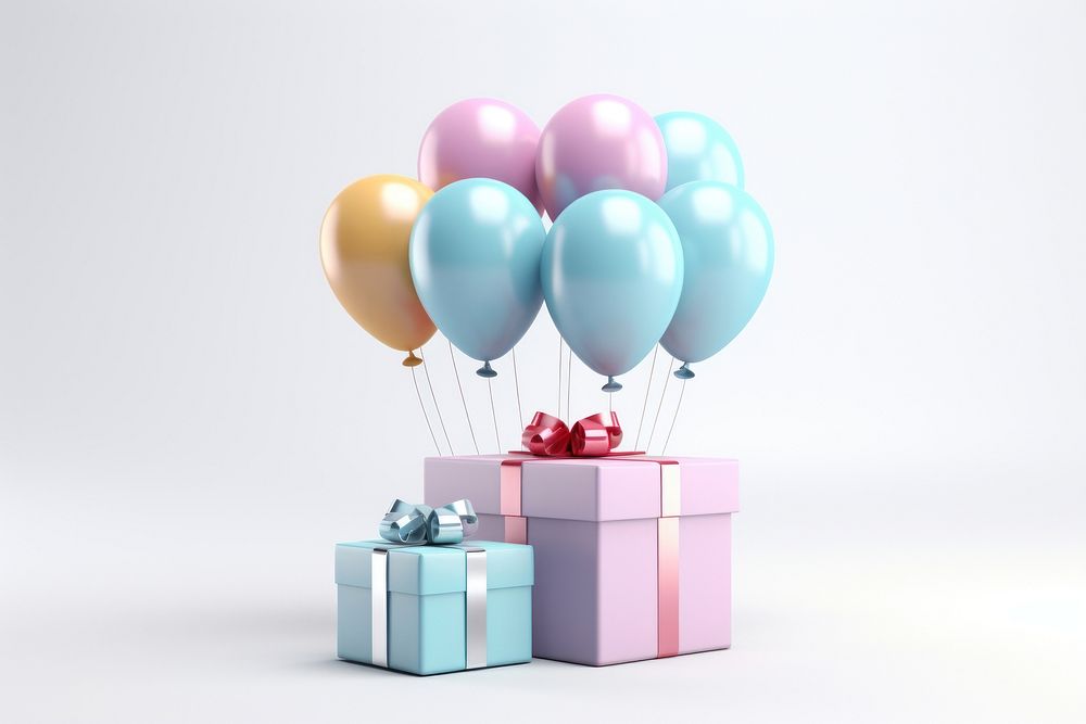 Gift and balloons.