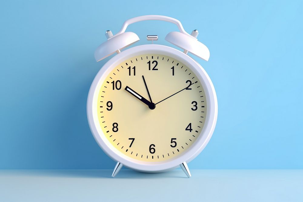 White clock analog clock alarm clock.
