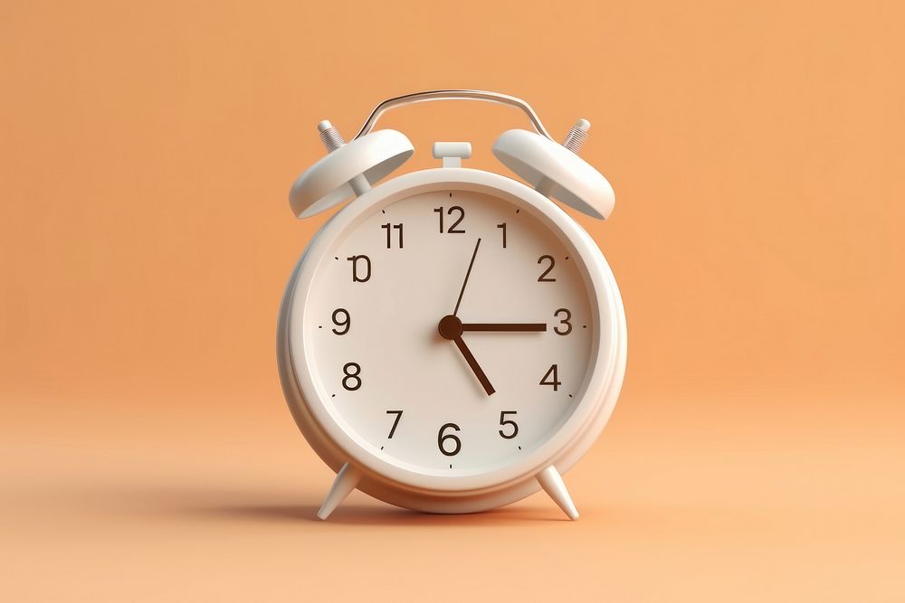 White clock wristwatch analog clock alarm clock.
