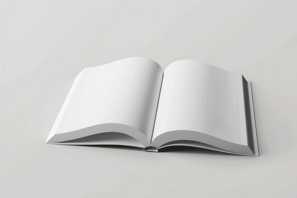 Blank plain white magazine mockup publication book page.