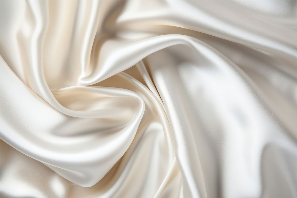 Metallic pearly white silk.