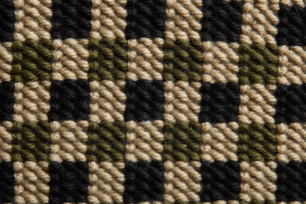 Checkered pattern knitted wool person woven human.