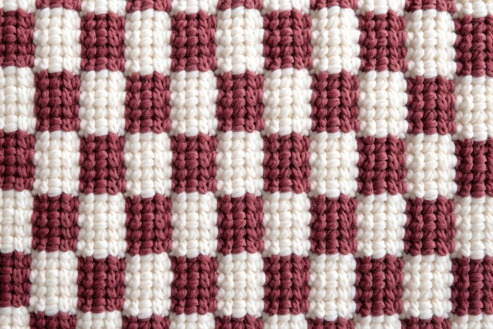 Checkered pattern knitted wool embroidery stitch woven.