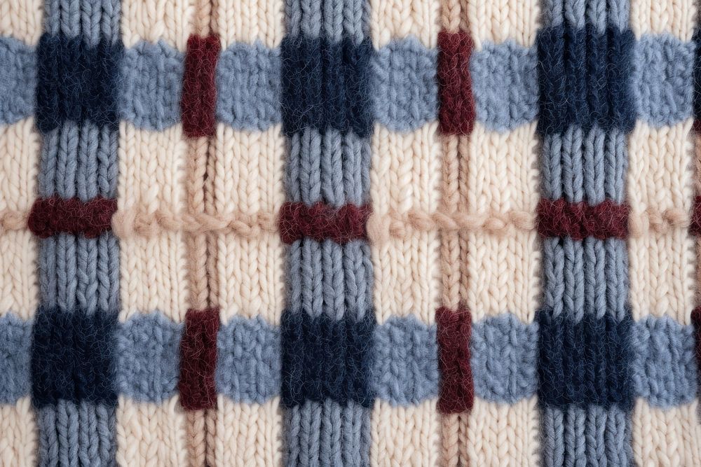 Checkered pattern knitted wool clothing knitwear knitting.