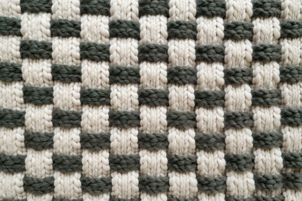 Checkered pattern knitted wool texture person woven.